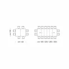 Uitschuifbare tafel tot 470 cm van Made in Italy gefineerd hout – Gordito Viadurini