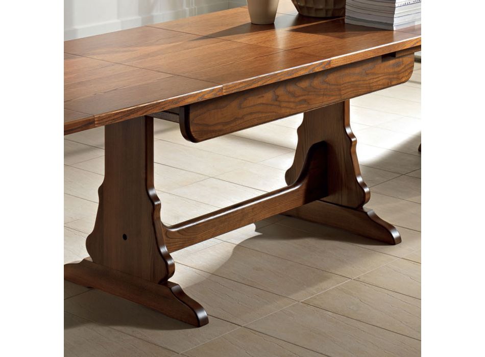 Fratino Uitschuifbare tafel in hout tot 400 cm gefineerd blad - Hassina Viadurini