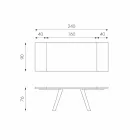 Uitschuifbare eikenfineertafel en Travis black metal Viadurini