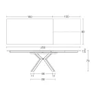 Uitschuifbare tafel in gepolijst Calacatta zwart keramiek Starlit - Balia Viadurini