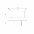 Uitschuifbare tafel in eikenfineer met Nico glazen poten Viadurini