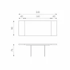 Uitschuifbare tafel in eikenfineer met Nico glazen poten Viadurini