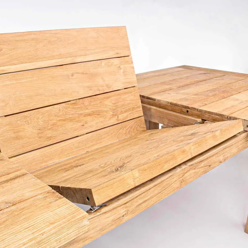 Uitschuifbare houten tuintafel voor 6 personen Homemotion - Hunter Viadurini