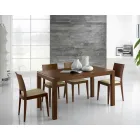 Uitschuifbare tafel in essenhout met zijbanden in essenhout - Ketla Viadurini