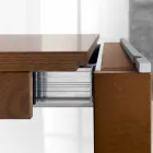 Uitschuifbare tafel in essenhout met zijbanden in essenhout - Ketla Viadurini