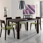 Uitschuifbare tafel in essenhout met grijs gelakte zijbanden - Ketla Viadurini