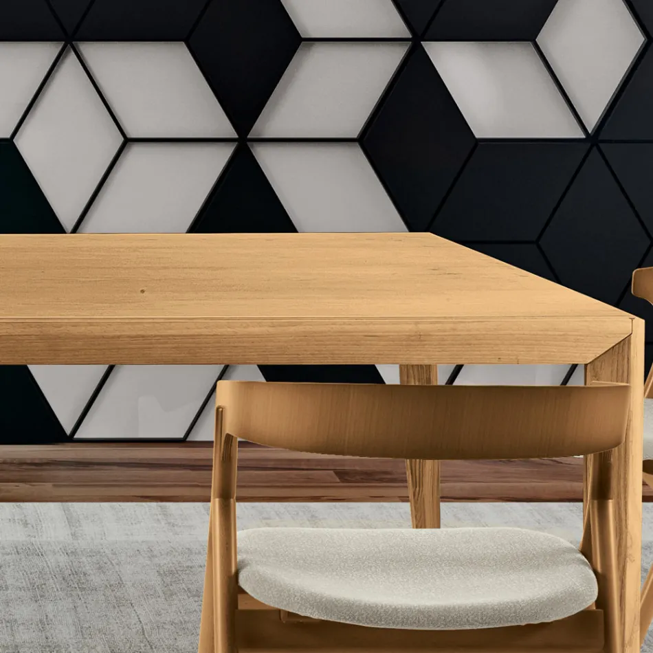 Uitschuifbare tafel van massief essenhout in verschillende afwerkingen - Ferenc Viadurini