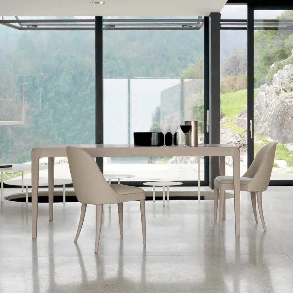 Tabel houten tafel walnoten natuur grijs modern design Matis Viadurini