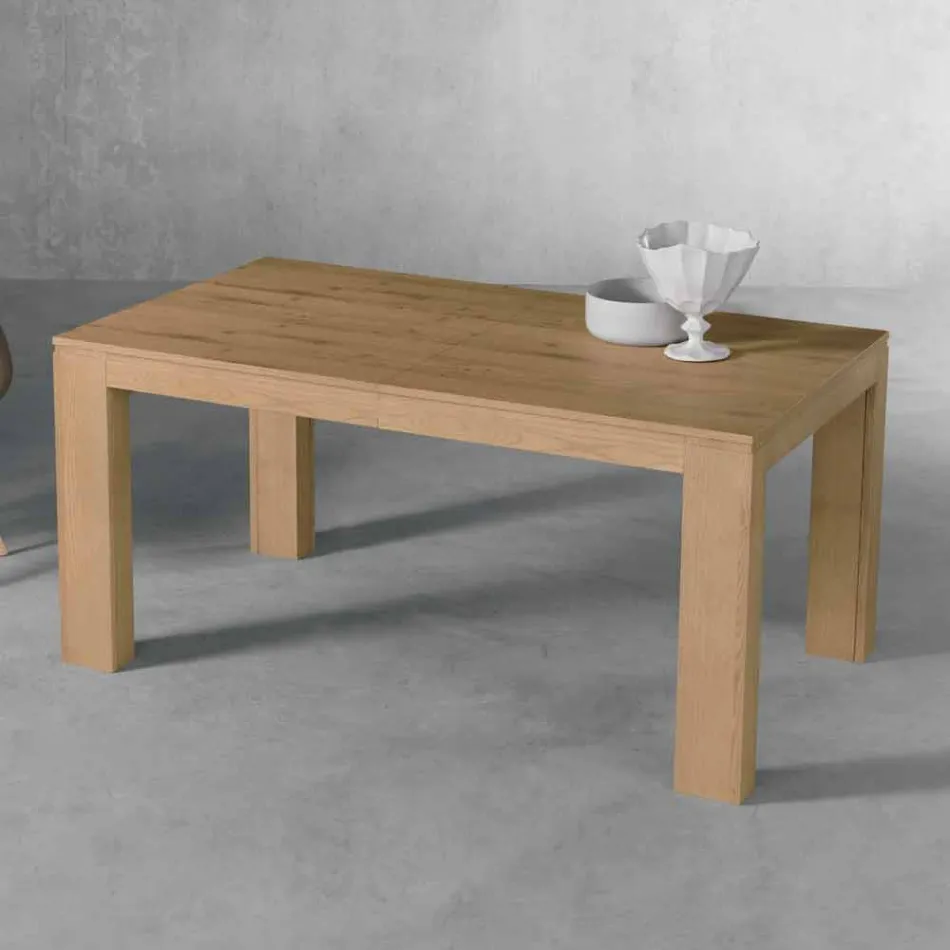 Uitschuifbare eikenhouten tafel Made in Italy - Sondrio Viadurini