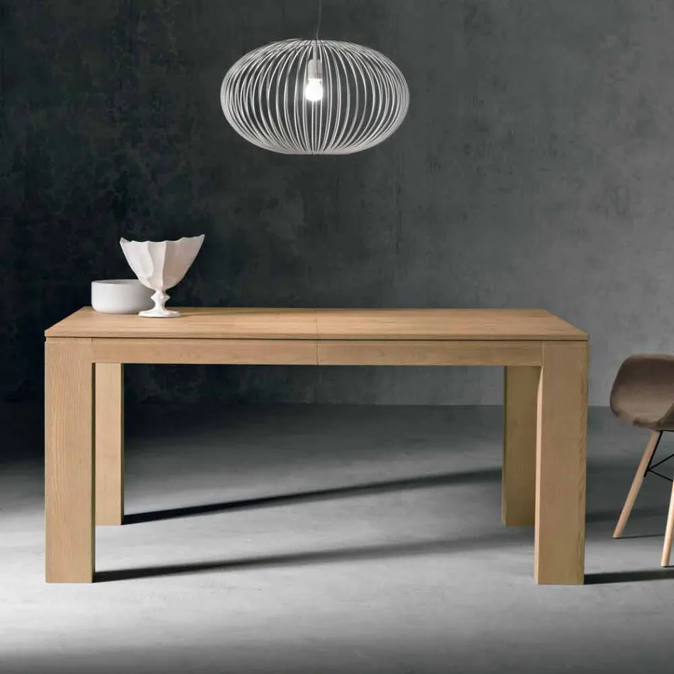 Uitschuifbare eikenhouten tafel Made in Italy - Sondrio Viadurini