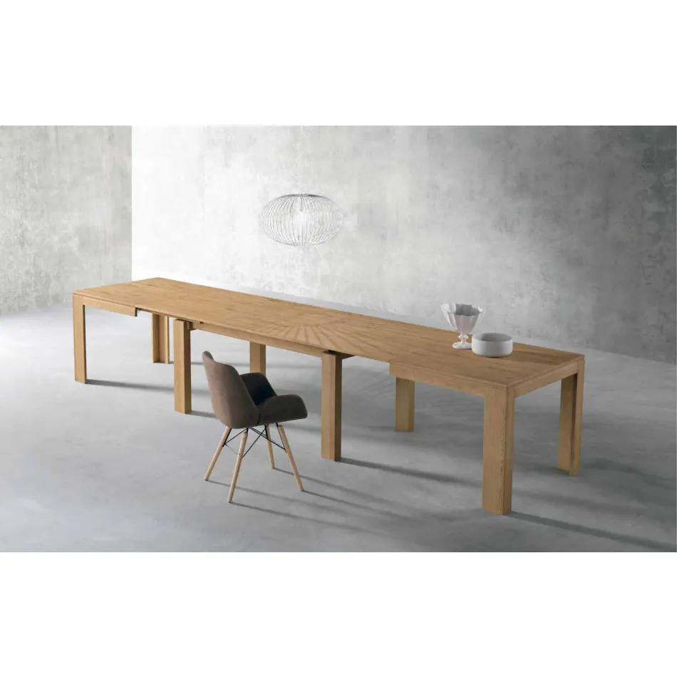 Uitschuifbare eikenhouten tafel Made in Italy - Sondrio Viadurini