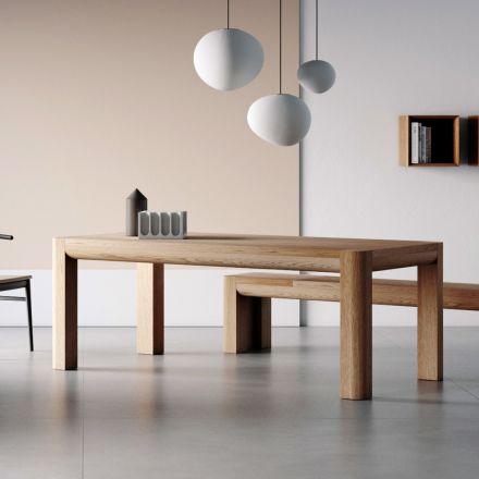 Uitschuifbare tafel van meubelplaat en vierkante poten Made in Italy - Rillian Viadurini