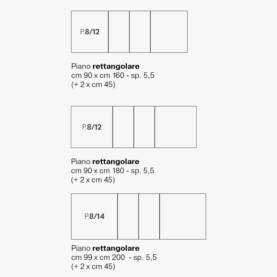 Uitschuifbare melaminetafel in 2 verschillende afwerkingen Made in Italy - Tecna Viadurini