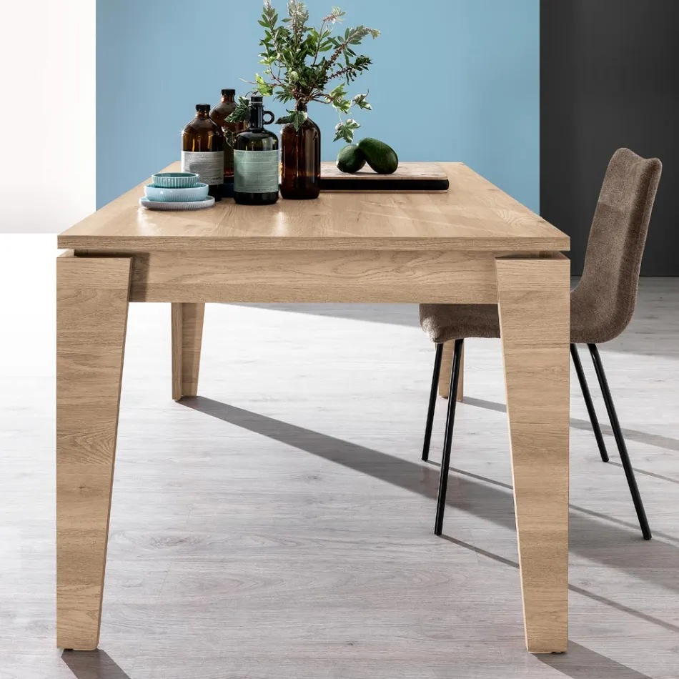 Uitschuifbare tafel in melamine met verschillende afwerkingen Made in Italy - Lily Viadurini
