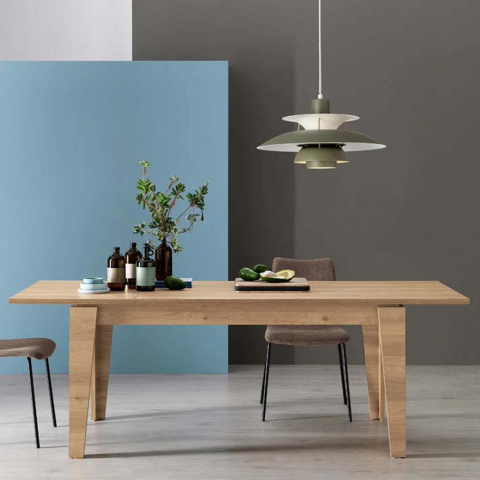 Uitschuifbare tafel in melamine met verschillende afwerkingen Made in Italy - Lily Viadurini