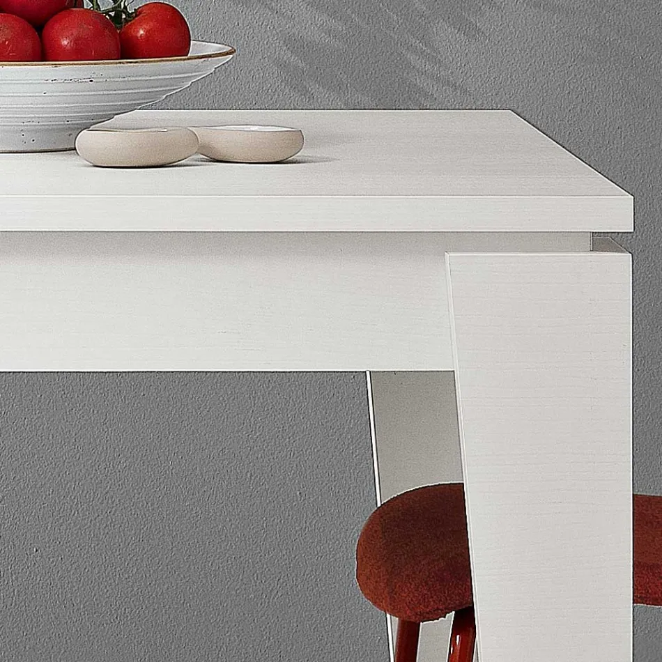 Uitschuifbare tafel in melamine met verschillende afwerkingen Made in Italy - Lily Viadurini