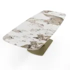 Uitschuifbare tafel van metaal en keramisch blad met onyx marmeren afwerking - Marche Viadurini