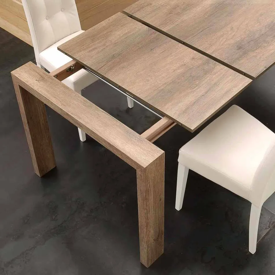 Uitschuifbare tafel in melamine MDF en modern Jesi Viadurini