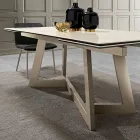 Uitschuifbare tafel van glaskeramiek met 3 verschillende afwerkingen Made in Italy - Tecna Viadurini