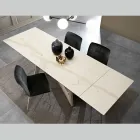 Uitschuifbare tafel van glaskeramiek met 3 verschillende afwerkingen Made in Italy - Tecna Viadurini