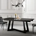 Uitschuifbare tafel van glaskeramiek in 3 verschillende afwerkingen Made in Italy - Tecna Viadurini