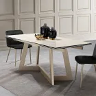 Uitschuifbare tafel van glaskeramiek met 3 verschillende afwerkingen Made in Italy - Tecna Viadurini