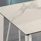 Uitschuifbare tafel in glaskeramiek en metalen onderstel in verschillende afwerkingen - Ariel Viadurini