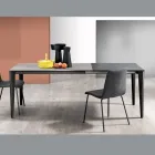 Uitschuifbare tafel in glaskeramiek en metalen onderstel in verschillende afwerkingen - Ariel Viadurini