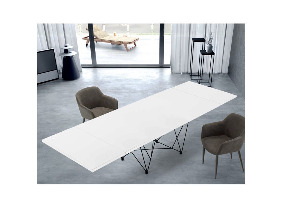 Moderne uitschuifbare tafel voor 14 personen met laminaatblad Made in Italy - Ezzellino Viadurini