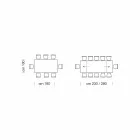 Moderne uitschuifbare tafel voor 14 personen met laminaatblad Made in Italy - Ezzellino Viadurini