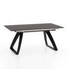 Modern uitschuifbare tafel met metalen poten, Villongo Viadurini