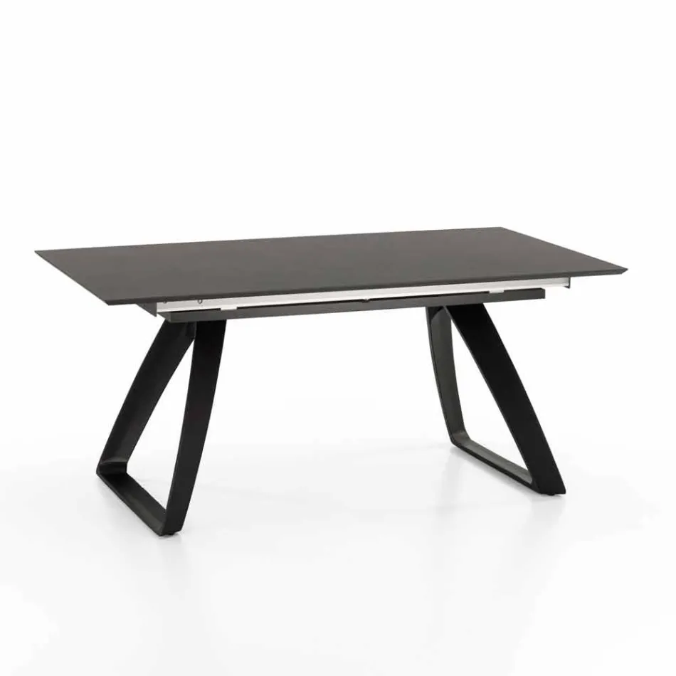 Modern uitschuifbare tafel met metalen poten, Villongo Viadurini