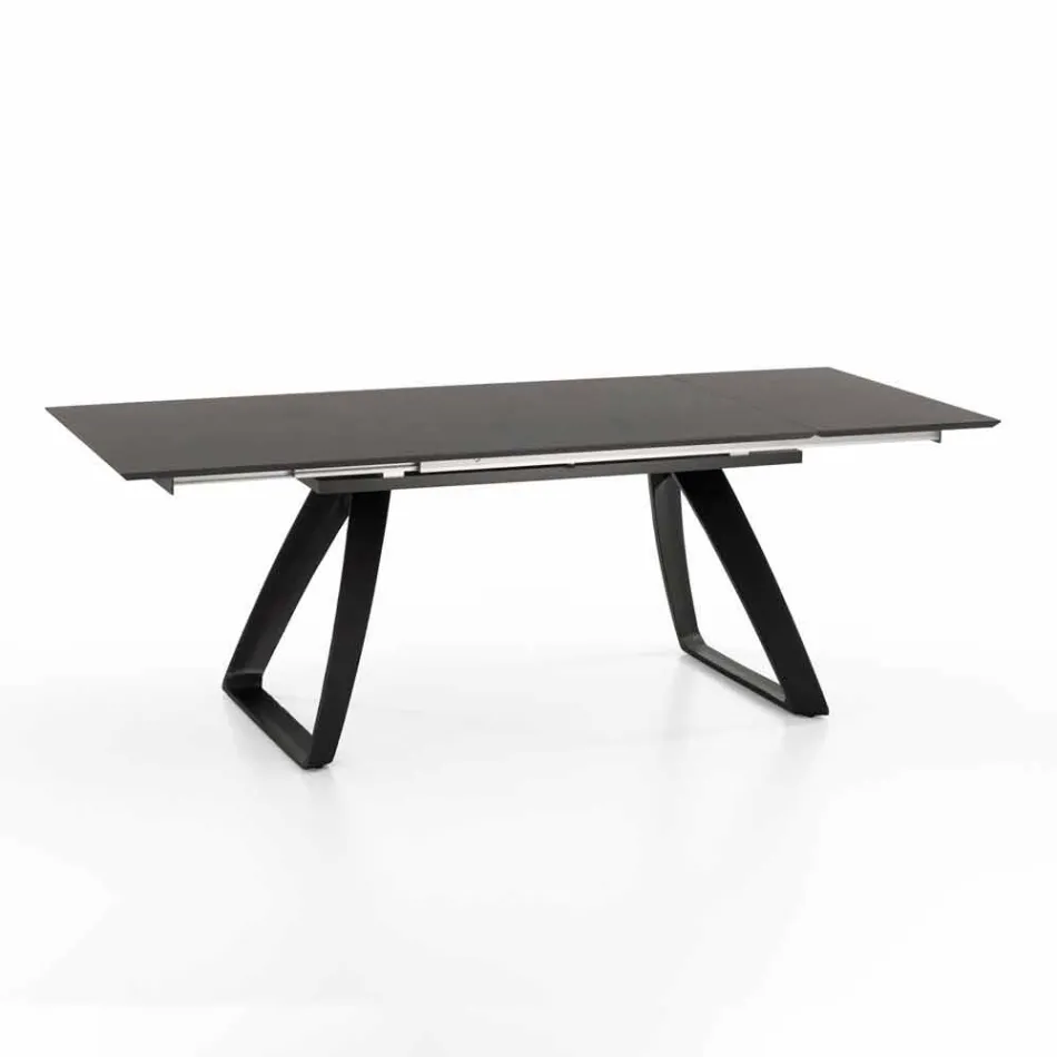 Modern uitschuifbare tafel met metalen poten, Villongo Viadurini
