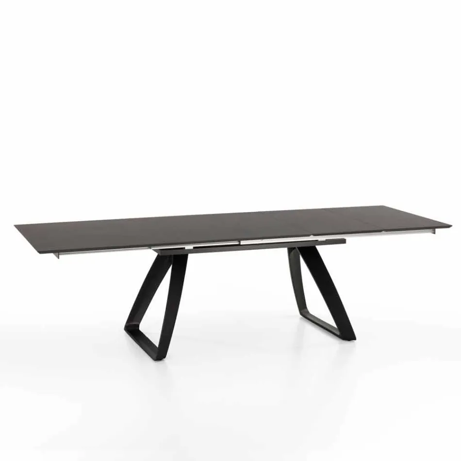 Modern uitschuifbare tafel met metalen poten, Villongo Viadurini