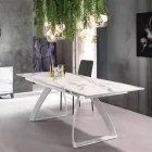 Modern uitschuifbare tafel met metalen poten, Villongo Viadurini