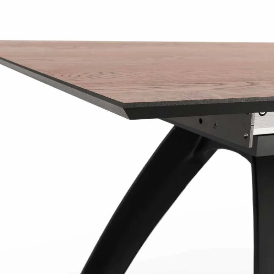 Modern uitschuifbare tafel met metalen poten, Villongo Viadurini