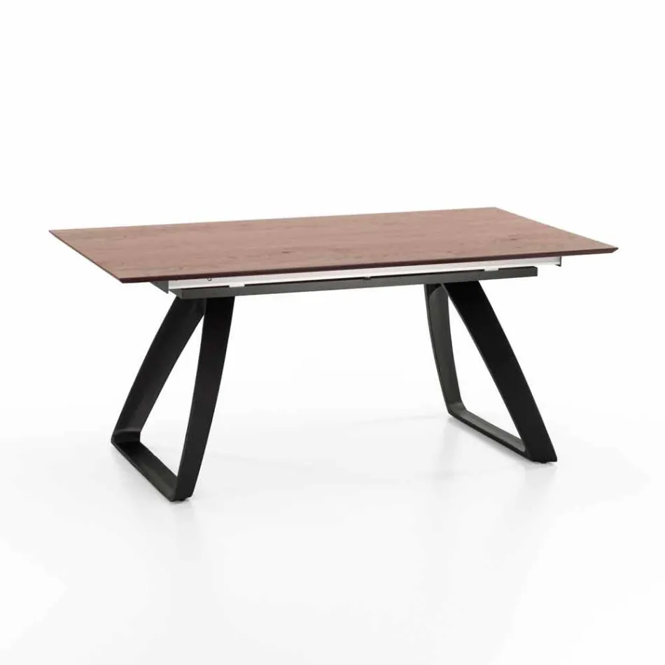 Modern uitschuifbare tafel met metalen poten, Villongo Viadurini