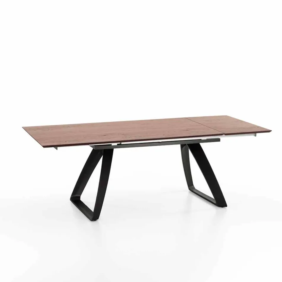 Modern uitschuifbare tafel met metalen poten, Villongo Viadurini