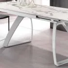 Modern uitschuifbare tafel met metalen poten, Villongo Viadurini