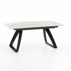Modern uitschuifbare tafel met metalen poten, Villongo Viadurini