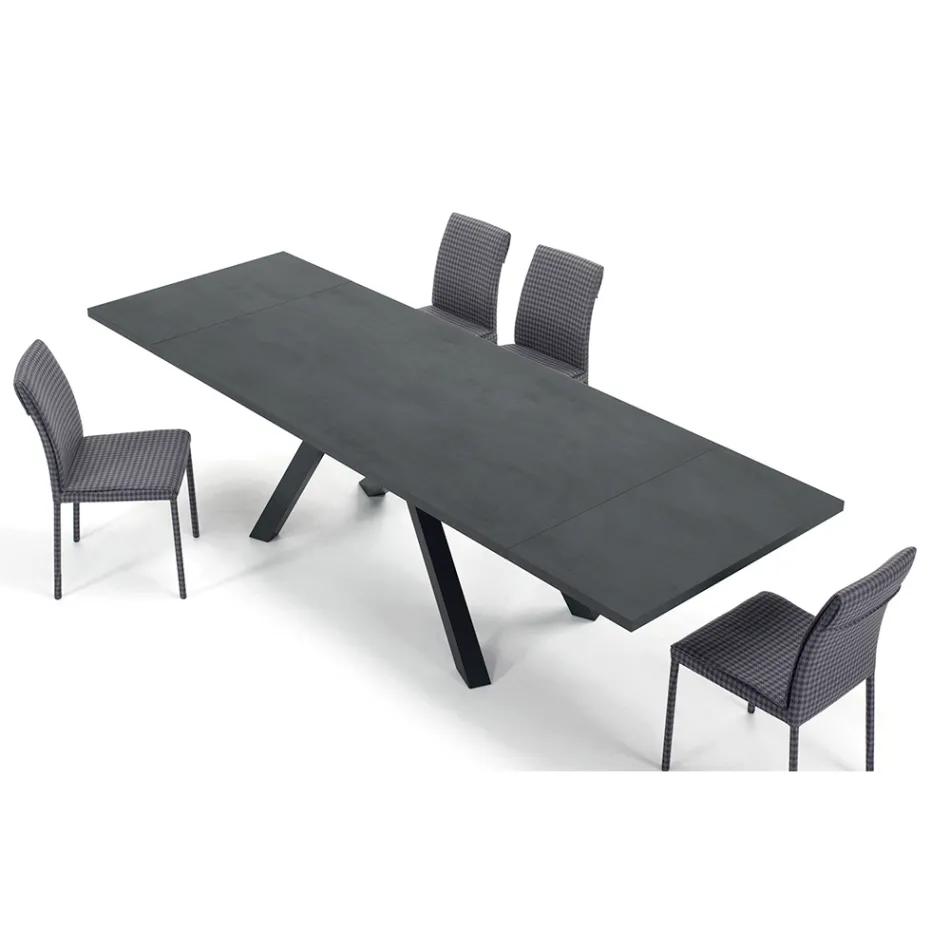 Moderne uitschuifbare tafel met gelamineerd houten blad Made in Italy – Settimmio Viadurini