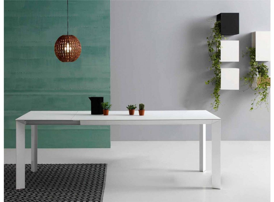 Moderne uitschuifbare tafel, met aluminiumstructuur - Blera Viadurini