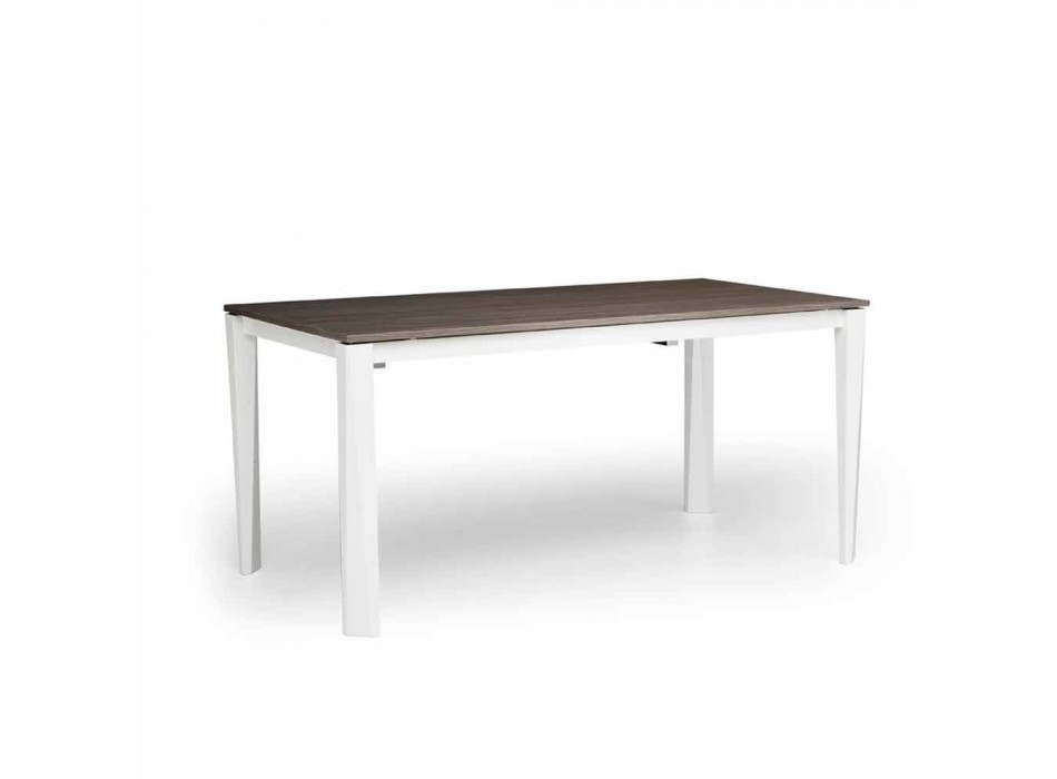 Moderne uitschuifbare tafel in witte as gemaakt in Italië, Medicina Viadurini