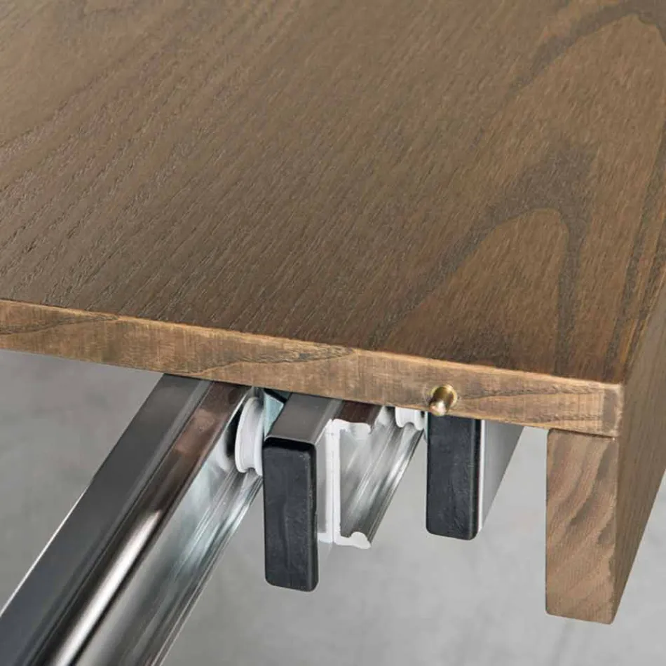 Moderne uitschuifbare essenhouten tafel gemaakt in Italië Parre Viadurini
