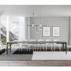 Moderne uitschuifbare tafel in melaminehout en ijzeren onderblad - Marella Viadurini