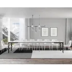 Moderne uitschuifbare tafel in melaminehout en ijzeren onderblad - Marella Viadurini