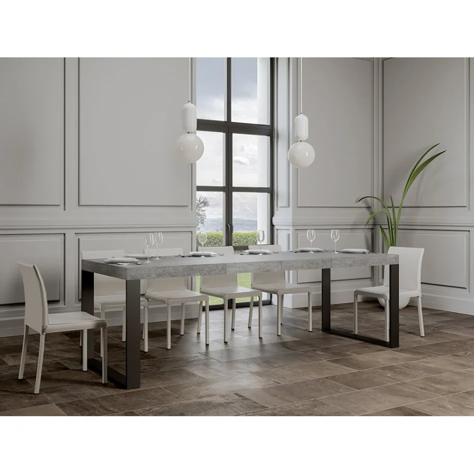 Moderne uitschuifbare tafel van melaminehout Made in Italy - Badesi Viadurini