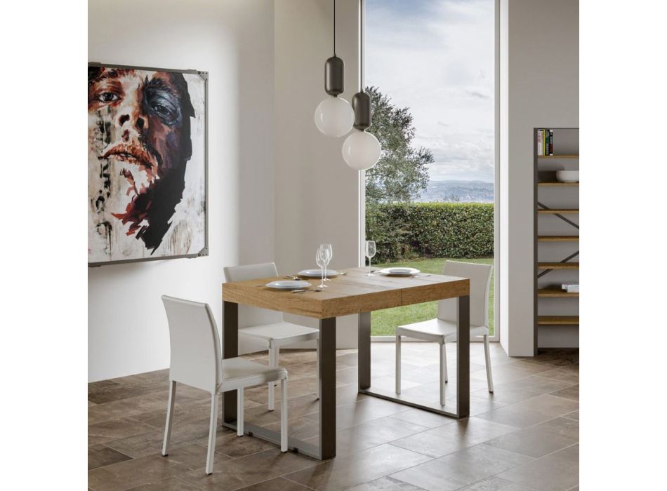 Moderne uitschuifbare tafel van melaminehout Made in Italy - Badesi Viadurini