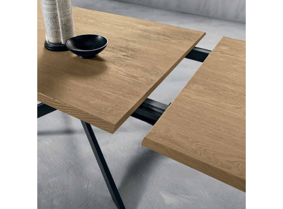 Moderne uitschuifbare tafel in eikenhout Made in Italy - Oncino Viadurini