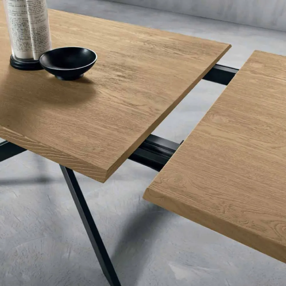 Moderne uitschuifbare tafel in eikenhout Made in Italy - Oncino Viadurini